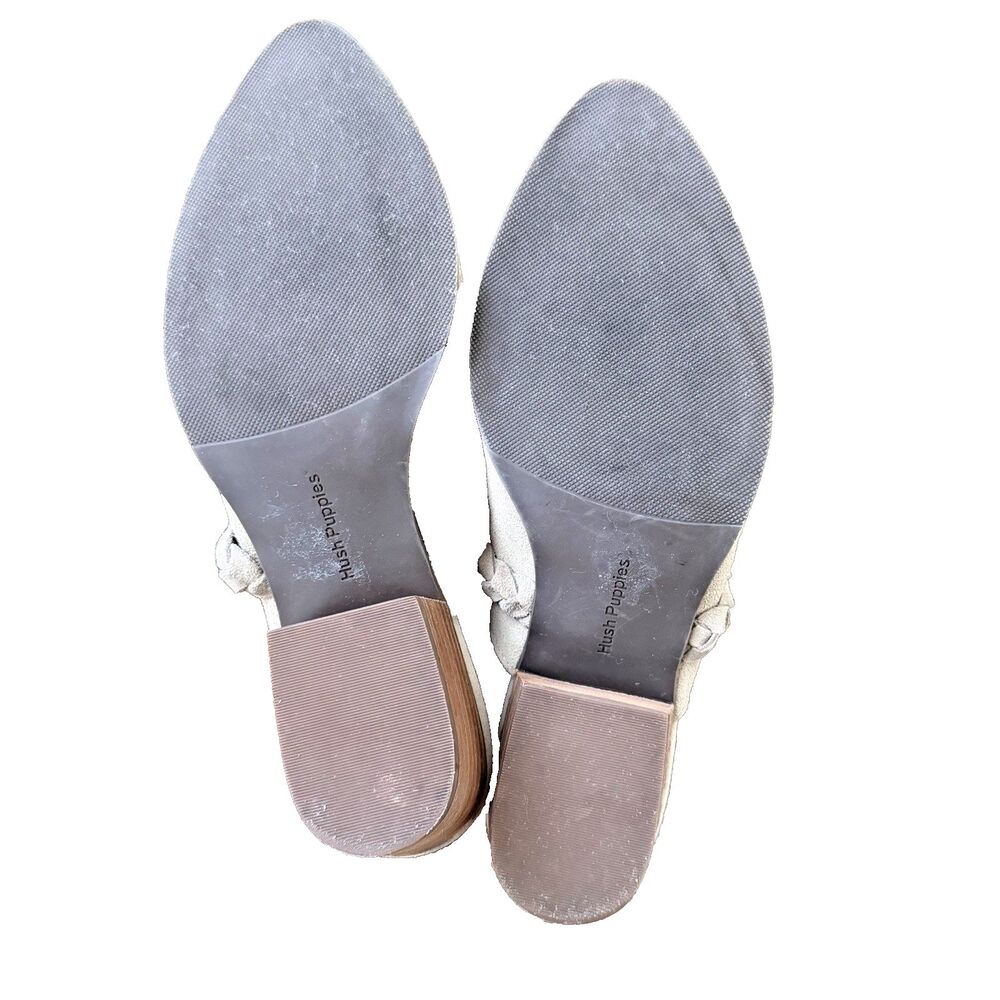 Hush Puppies Sienna Mule Slip On Womens 8 Tan Leather Suede Comfort Boho Casual - Picture 5 of 6